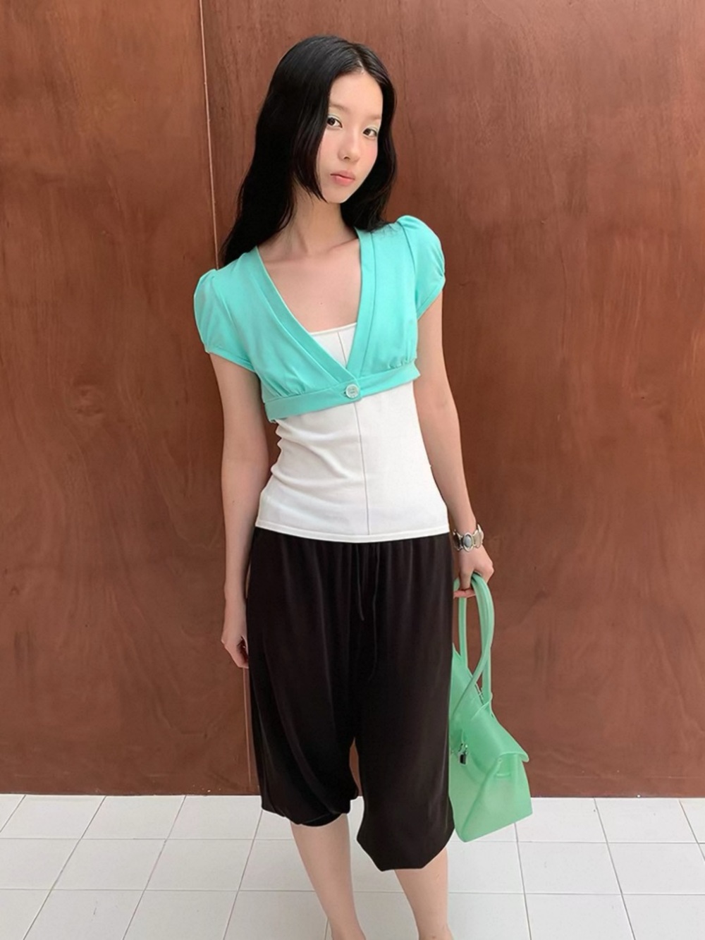 Mint Green short sleeve cardigan